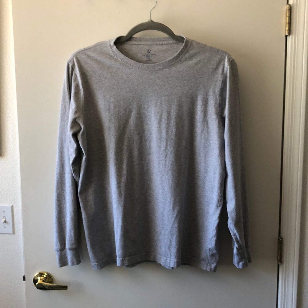 Lands End Long Sleeve T-shirt size L/T GUC Gray